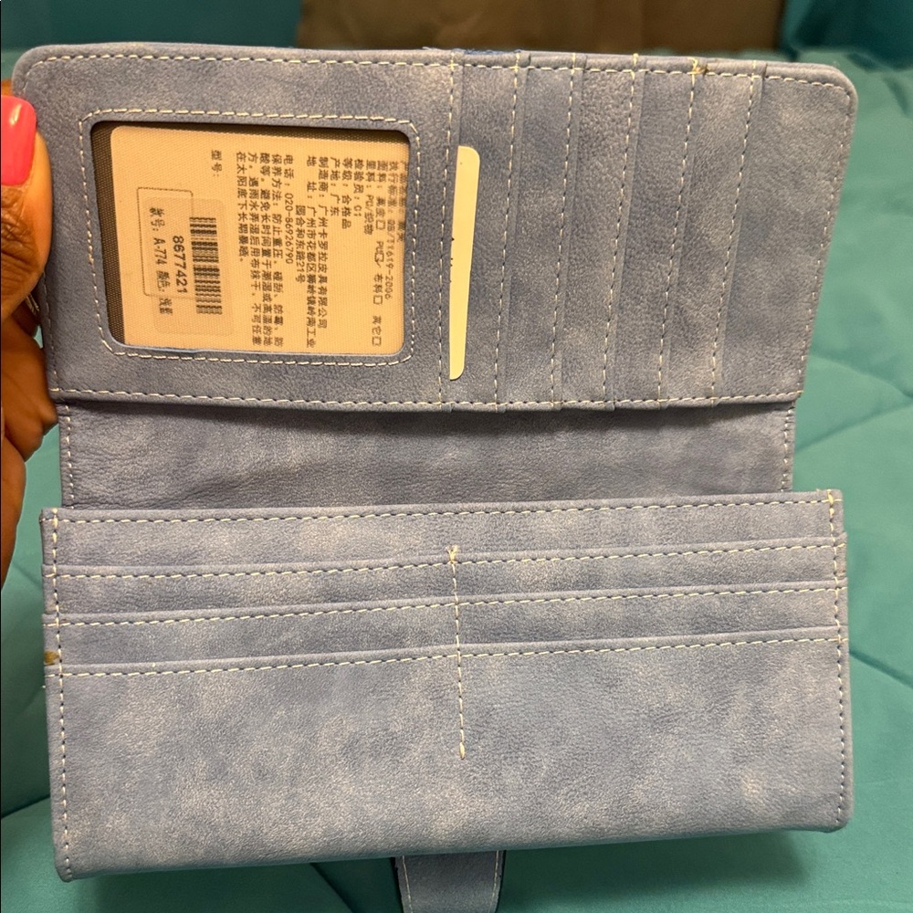 Light Blue Wallet with Card Slots